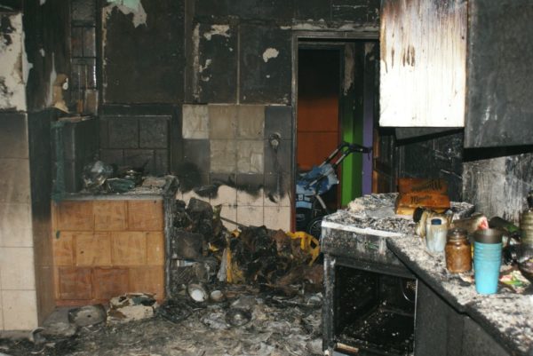 Pożar w domu jednorodzinnym