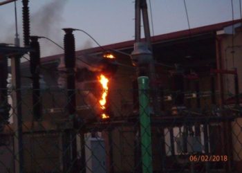 Pożar na terenie stacji transformatorowej