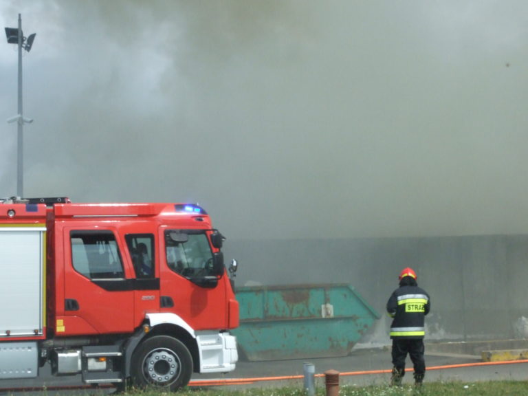 Pożar na składowisku śmieci