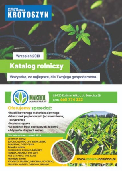 Katalog rolniczy WRZESIEŃ 2018 Katalog rolniczy WRZESIEŃ 2018