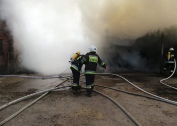 Pożar budynku gospodarczego