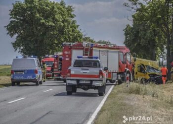 Samochód dostawczy uderzył w drzewo