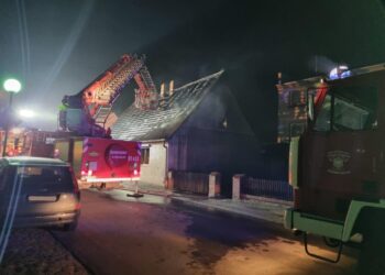 Pożar budynku jednorodzinnego