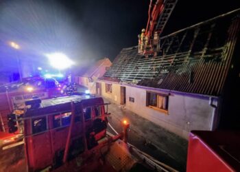 Pożar budynku jednorodzinnego