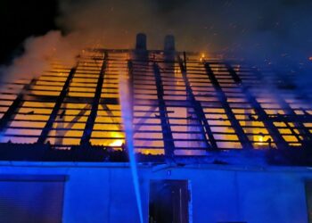 Pożar budynku jednorodzinnego