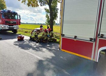 Osobówka uderzyła w drzewo
