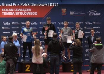 Łukasz Wachowiak na podium Grand Prix
