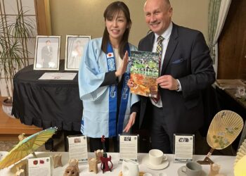 Burmistrz na przyjęciu z okazji urodzin cesarza