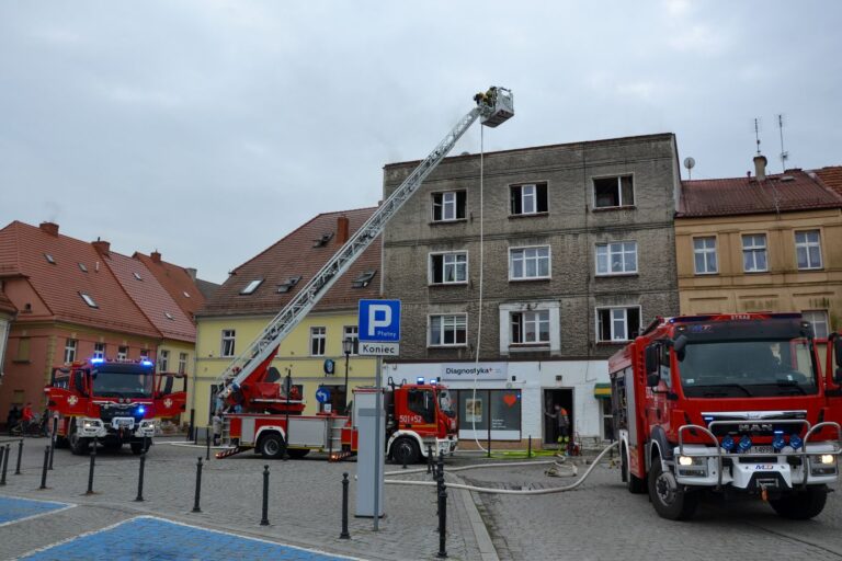 Pożar na milickim rynku