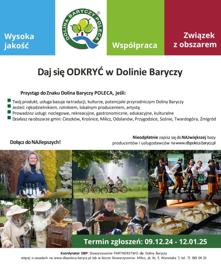 Przystąp do znaku Dolina Baryczy Poleca
