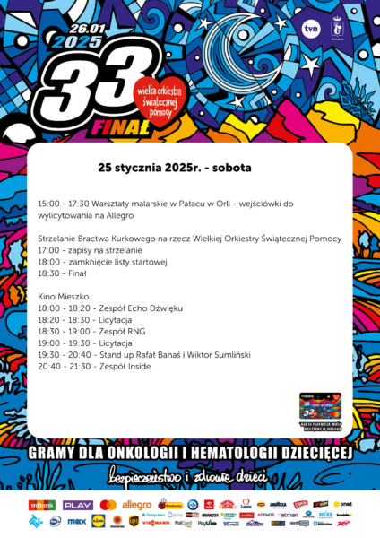 Rozkład jazdy WOŚP w Koźminie Wielkopolskim