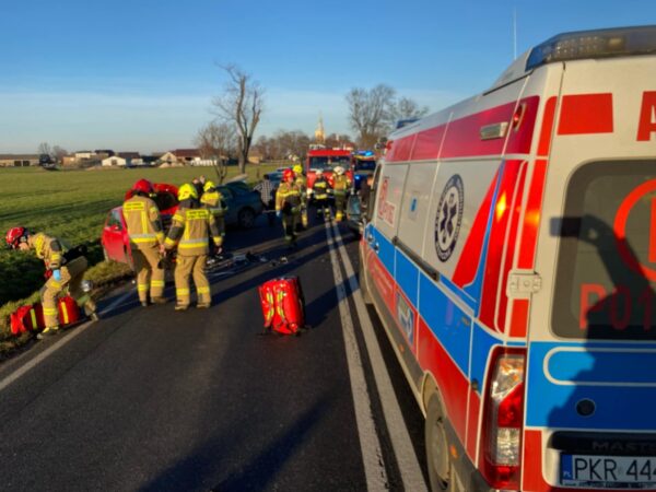 Wypadek drogowy w Wałkowie