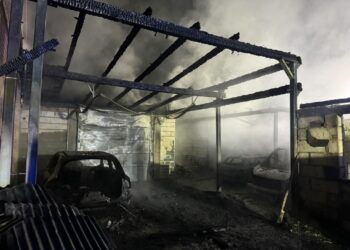 Nocny pożar w Słabocinie