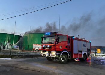 Pożar na terenie biogazowni w Dusznej Górce