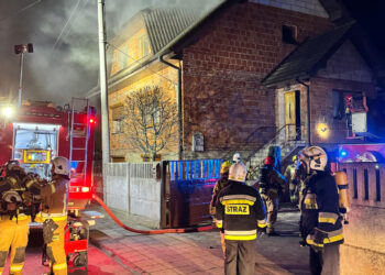Pożar budynku jednorodzinnego