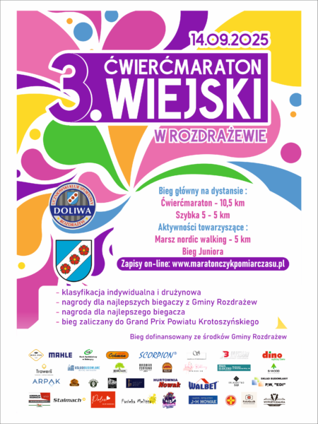 Trzecia edycja Ćwierćmaratonu Wiejskiego w Rozdrażewie!