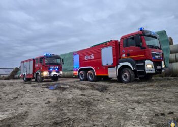 Pożar stogu siana w Gorzupi