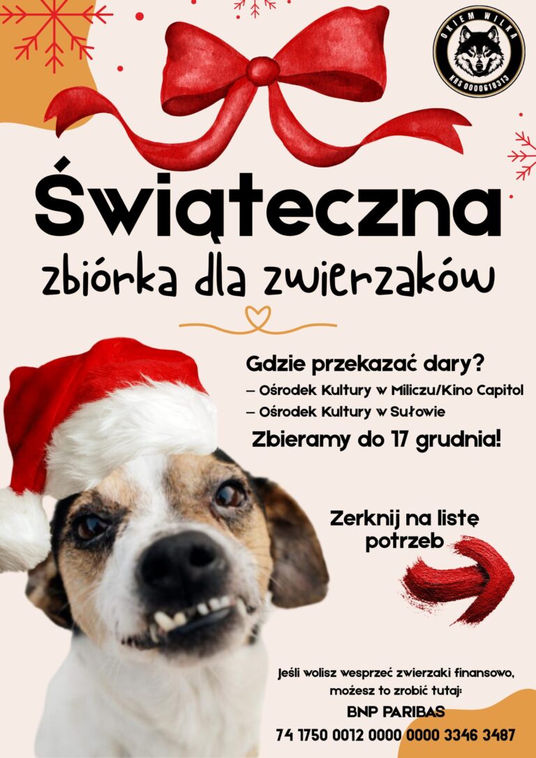 Zbiórka na rzecz zwierząt z ośrodka „Okiem Wilka”