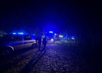 Ucieczka w gminie Krośnice zakończona dachowaniem. Dwóch mężczyzn trafiło do szpitala