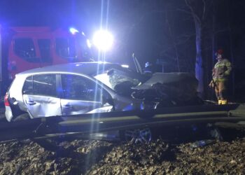 Kolumbijczyk nie ustąpił pierwszeństwa. Zderzenie dwóch aut na skrzyżowaniu dróg leśnych