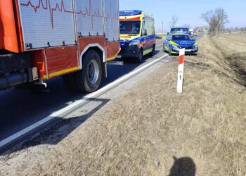 Zderzenie dwóch aut na DK15 w Czarnym Sadzie