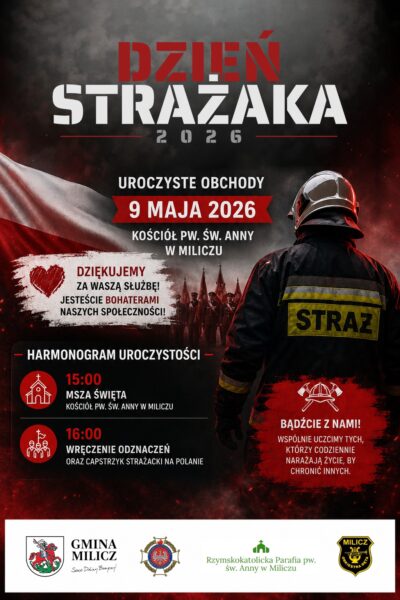 Gminny Dzień Strażaka w Miliczu już jutro. Będą odznaczenia i capstrzyk Gminny Dzień Strażaka w Miliczu już jutro. Będą odznaczenia i capstrzyk