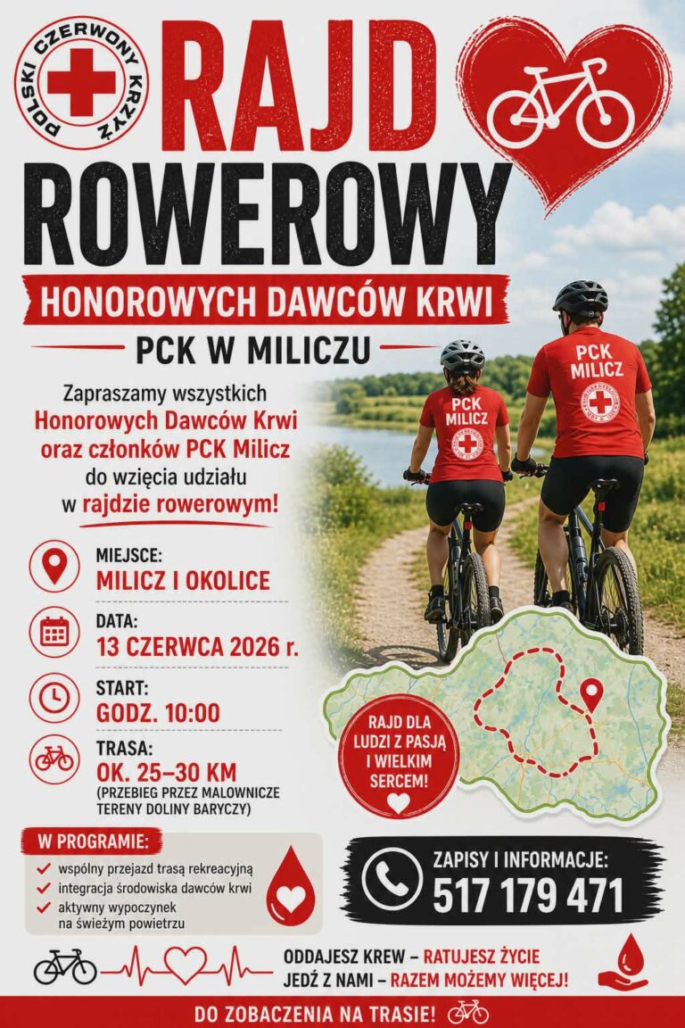 Krwiodawcy pojadą przez Dolinę Baryczy