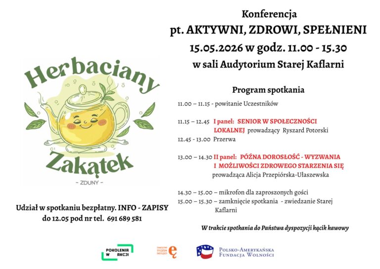 „Aktywni, zdrowi, spełnieni”. W Zdunach odbędzie się konferencja o seniorach i zdrowym starzeniu