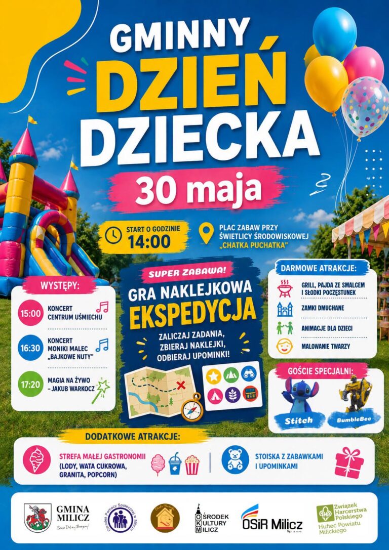 Gminny Dzień Dziecka z koncertami, magią i grą naklejkową