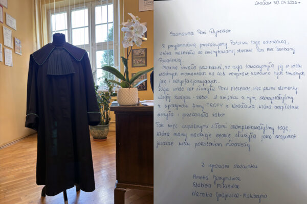 Toga mecenas Barbary Polańskiej trafiła do milickiego liceum