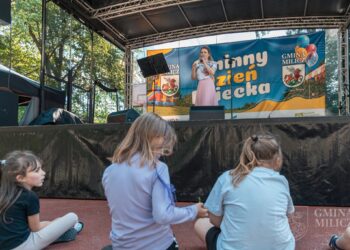 Dziecięca zabawa w parku przy Chatce Puchatka