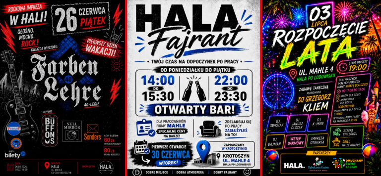 HALA. rozkręca lato w Krotoszynie. Koncert Farben Lehre, HALA. Fajrant i taneczna impreza pod znakiem DJ-ów