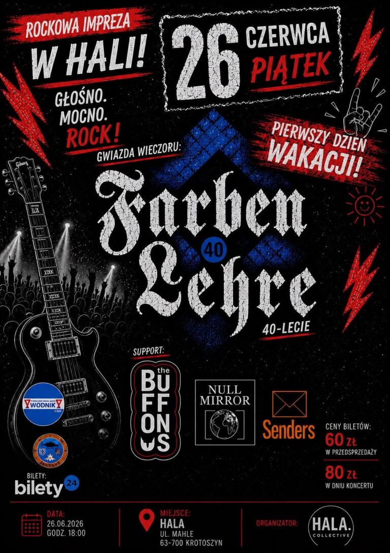 HALA. rozkręca lato w Krotoszynie. Koncert Farben Lehre, HALA. Fajrant i taneczna impreza pod znakiem DJ-ów