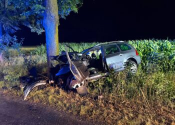 Nocny wypadek pod Koźminem Wielkopolskim. 23-latek uderzył autem w drzewo Nocny wypadek pod Koźminem Wielkopolskim. 23-latek uderzył autem w drzewo