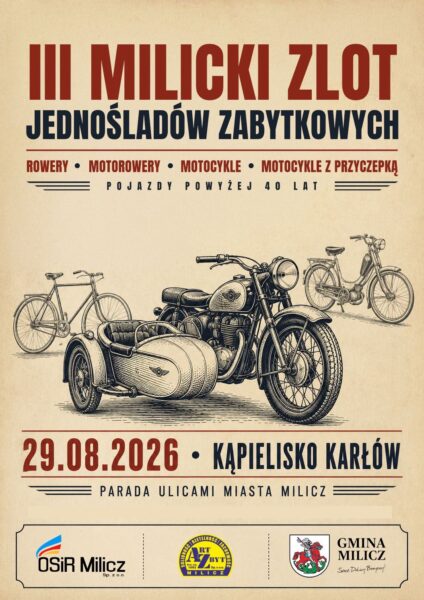 Zabytkowe jednoślady znów pojawią się w Miliczu Zabytkowe jednoślady znów pojawią się w Miliczu