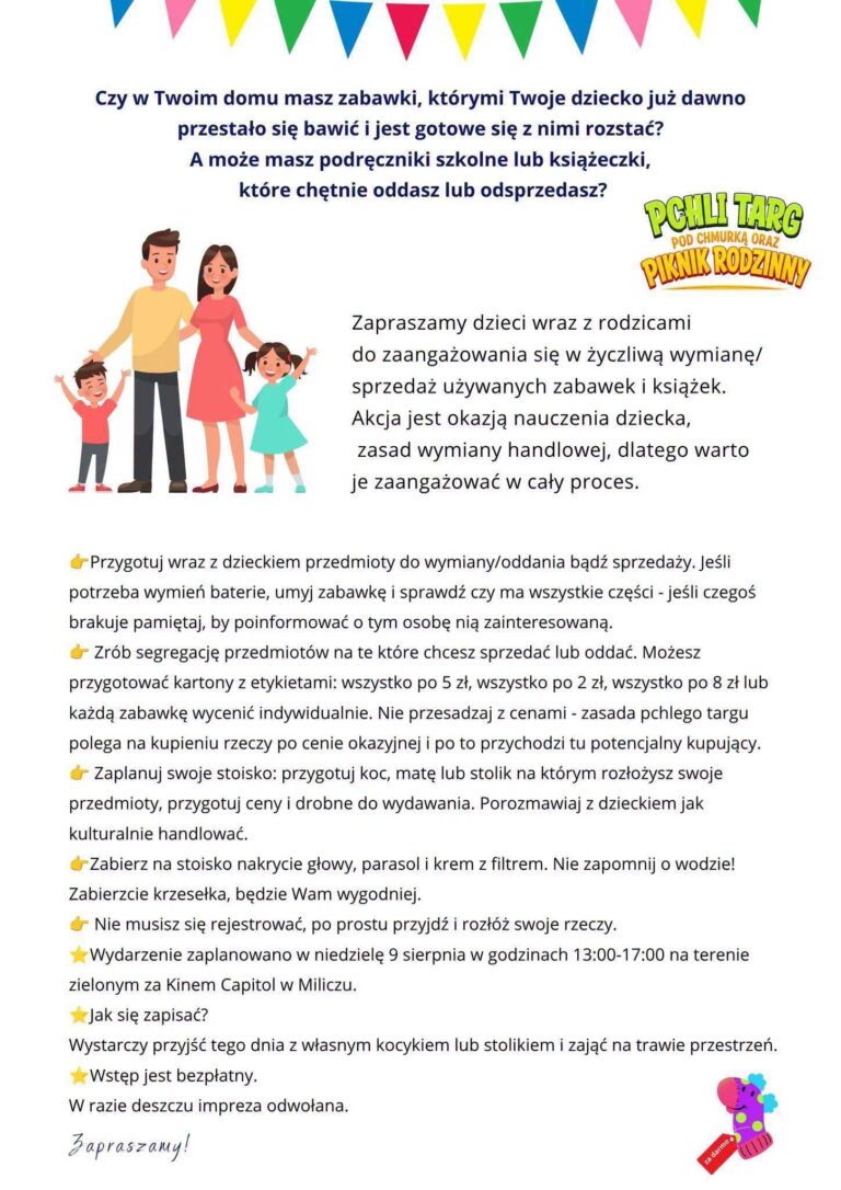Rodzinne popołudnie z atrakcjami i pchlim targiem