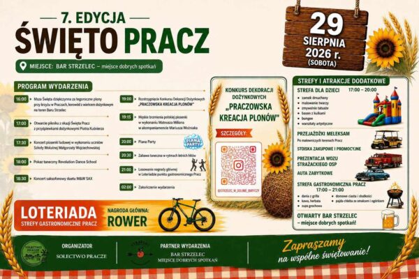 Święto Pracz po raz siódmy. W sobotę piknik i dożynkowe atrakcje Święto Pracz po raz siódmy. W sobotę piknik i dożynkowe atrakcje