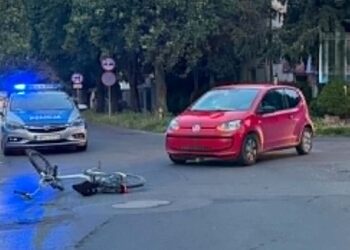 Wypadek na skrzyżowaniu w Krotoszynie. Rowerzystka wymagała pomocy medycznej